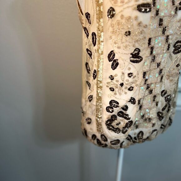 ANDERSEN & Lauth~Hand BEADED Tank Top Designer Iridescent Sequins Beads small - Picture 3 of 16